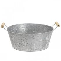 Plantekasse metal dekorativ skål blomsterhåndtag Ø24,5cm H10cm