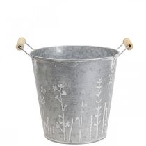 Plantekasse vintage dekorativ metalspand Ø14cm H13cm