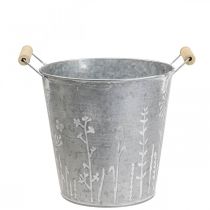 Plantekasse vintage dekorativ metalspand Ø16cm H15cm