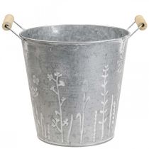 Plantekasse vintage dekorativ metalspand Ø21,5cm H19cm