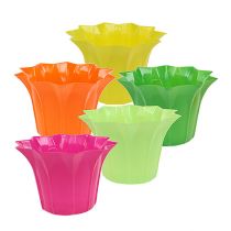 Artikel Plastkasse, farverig assorteret. Ø12cm 10 stk