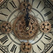 Artikel Ur med romerske tal vintage metal bronze Ø22cm