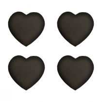 Artikel Valentinsdag Skiferhjerte Dekorativt hjerte Sort B16cm 4stk