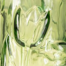 Artikel Glasvase med præget tulipandesign til harmonisk rumdesign, 30 cm