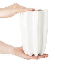 Artikel Ribbet vase, høj dekorativ vase til tørrede blomster, 24 cm