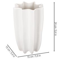 Artikel Ribbet vase, høj dekorativ vase til tørrede blomster, 24 cm