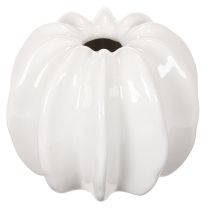 Artikel Græskar keramikvase, hvid, boligdekoration, 15 cm