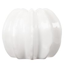 Artikel Græskar keramikvase, hvid, boligdekoration, 15 cm