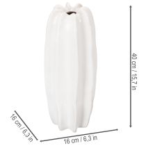 Artikel Ribbet vase, moderne keramikvase til tørrede blomster, 40 cm