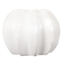 Artikel Græskarpyntvase, blank, efterårsdekoration til stuen, 19 cm