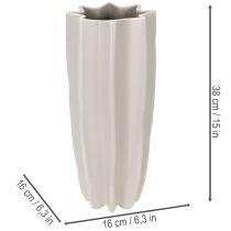 Artikel Moderne ribbet vase, høj dekorativ vase til tørrede blomster, 38 cm