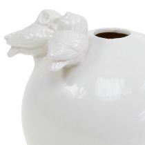 Vase med ugler Ø11,5 cm hvid