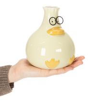 Artikel Andefigurvase, keramik, muntert design, ideel til moderne interiør, 15 cm, 2 stk.