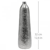 Artikel Dekorativ vase metal hamret blomstervase sølv Ø9,5cm H32cm