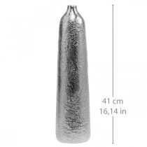 Artikel Dekorativ vase metal hamret blomstervase sølv Ø9,5cm H41cm