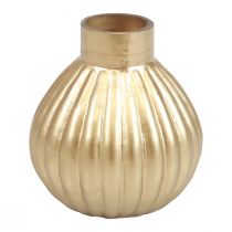 Vase guld glas vase løgformet dekorativ vase glas Ø10,5cm H11,5cm