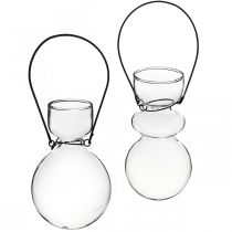 Miniglasvaser til ophængning af beslag løgformet H11/11,5 cm sæt af 2