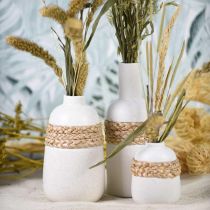 Artikel Blomstervase hvid keramik og søgræs Lille bordvase H10,5cm