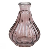 Vase pink glasvase løgformet dekorativ vase glas Ø8,5cm H11,5cm
