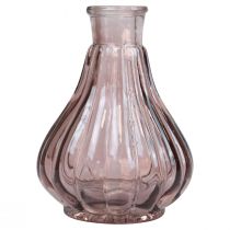 Vase pink glasvase løgformet dekorativ vase glas Ø8,5cm H11,5cm