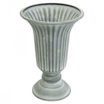 Deco vase vintage kop vase bæger vase grå H21,5cm Ø15cm