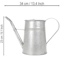 Artikel Galvaniseret dekorativ vandkande, metal, grå, vintage look, 1,7L, H23cm, til stilfuld blomsterdekoration og plantekasser