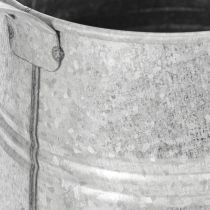Artikel Galvaniseret dekorativ vandkande, metal, grå, vintage look, 1,7L, H23cm, til stilfuld blomsterdekoration og plantekasser