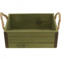 Artikel Vintage blomsterkasse træ plantekasse grøn L24/30 cm sæt med 2