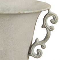 Artikel Vintage dekorativ kop med hanke metal dekoration grå H30cm