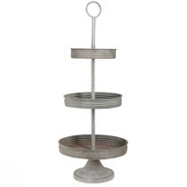 Artikel Vintage etagere metalgrå 3-lags Ø30,5cm H78cm