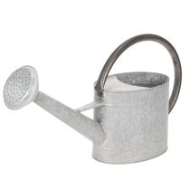 Artikel Vintage metal vandkande, sølvgrå, stilfuld havedekoration, blomstervase, L53cm H29cm