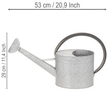Artikel Vintage metal vandkande, sølvgrå, stilfuld havedekoration, blomstervase, L53cm H29cm