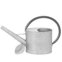 Artikel Vintage metal vandkande, sølvgrå, stilfuld havedekoration, blomstervase, L53cm H29cm