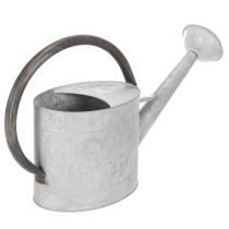 Artikel Vintage metal vandkande, sølvgrå, stilfuld havedekoration, blomstervase, L53cm H29cm