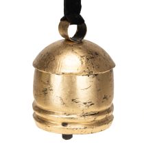 Artikel Vintage klokke guld med sort fløjlsbånd H15cm