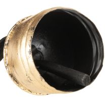 Artikel Vintage guldklokke med sort fløjlsbånd, H15 cm