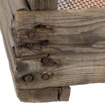 Artikel Vintage trækasse med trådnet, landlig stil, løgsi, dekorativ, 75×50×14 cm