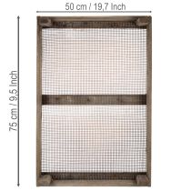 Artikel Vintage trækasse med trådnet, landlig stil, løgsi, dekorativ, 75×50×14 cm