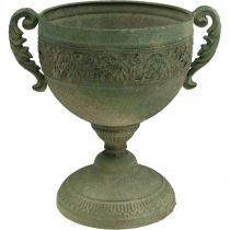 Vintage kop plantekasse Metal rustik bæger med håndtag H26cm Ø19cm