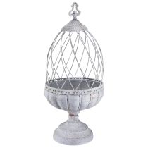 Artikel Vintage trofæ skål metal dekoration fuglebur grå 26×61cm