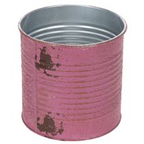 Artikel Vintage blomsterkasse lilla metal sommerdekoration Ø11 cm H10,5 cm