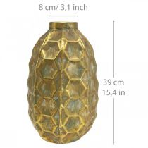 Artikel Vintage vase guld blomstervase honeycomb look Ø23cm H39cm