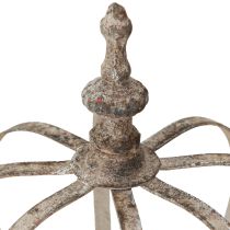 Artikel Vintage Lantern Crown Metal med Glas Grå Ø14cm H18,5cm