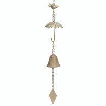 Artikel Vintage vindspil metal dekoration med paraply og klokke 70cm