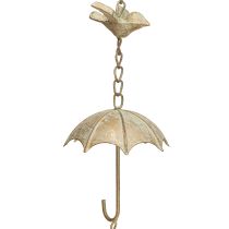 Artikel Vintage vindspil metal dekoration med paraply og klokke 70cm