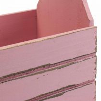 Artikel Vintage blomsterkasse træ plantekasse pink 28×14×31cm