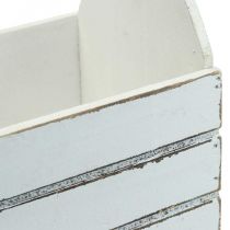 Vintage blomsterkasse træ plantekasse hvid 28×14×31cm