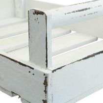 Artikel Vintage bakke træbakke rektangulær hvid 48/46,5 cm sæt af 2