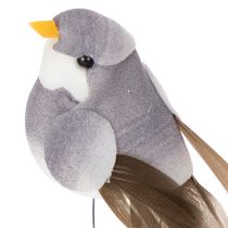 Artikel Dekorative fugle, kunstig boligindretning, forårsfest, med farverig fjerdragt lavet af ægte fjer, 5 cm, 18 stk.