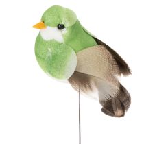 Artikel Dekorative fugle, kunstig boligindretning, forårsfest, med farverig fjerdragt lavet af ægte fjer, 5 cm, 18 stk.
